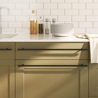 vidaXL Vidaxl - Tiradores Para Armarios 20 Uds Acero Inoxidable Negro 480 Mm