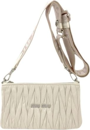 Miu Miu Pre-owned Cross Body Bags, female, White, Size: ONE SIZE Pre-owned Pouch Shoulder Bag