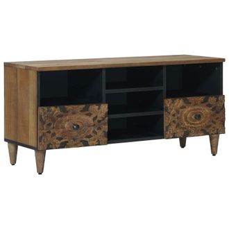 vidaXL Mueble De Tv Marr&oacute;n 100 X 33,5 X 46 Cm Madera De Mango Maciza Vidaxl