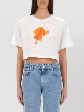 Moschino ice-cream print cropped t-shirt
