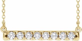 Pompeii3 1/2Ct Bar Diamond Pendant Necklace in 14k White or Yellow Gold Lab Grown