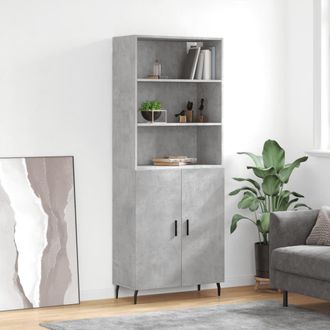 Berkfield Home Highboard Concrete Grey 69.5x34x180 cm Engineered Wood