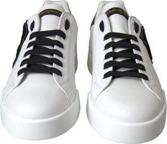 Dolce & Gabbana White Leather DG Logo Casual Low Top Sneakers Mens Shoes