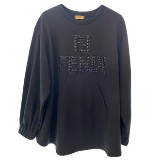 Fendi Open Back Crystal Logo Jumper Size S