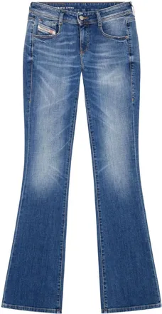 Diesel Blue Flared Mid Rise Jeans