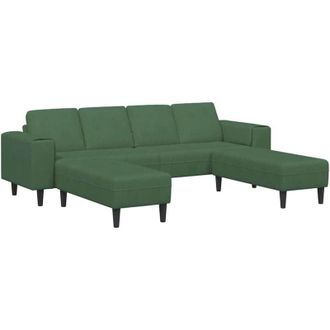 vidaXL Fabric Sofa with Cushion Dark Green Corduroy fabric vidaXL