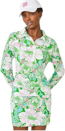 Lilly Pulitzer Eleni Upf 50+ Pullover Womens Sweater Putting Green Poppyland : XXS, Polyester/Rayon/Spandex