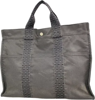 Herm&egrave;s Gray Nylon Tote Bag (Pre-Owned)