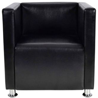 vidaXL Sill&oacute;n De Cuero Sint&eacute;tico Negro Vidaxl