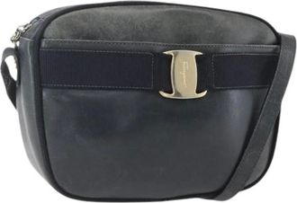 Ferragamo Pre-owned Cross Body Bags, female, Blue, Size: ONE SIZE Pre-owned Leather Cross Body Bag