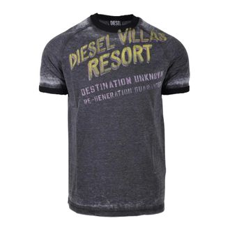 Diesel T-Shirts, male, Gray, Size: S Cotton Blend T-shirt