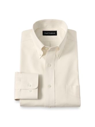Paul Fredrick Slim Fit Non-iron Cotton Pinpoint Solid Button Down Collar Dress Shirt