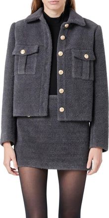 endless rose Brushed Jacket in Grey at Nordstrom, Size X-Small