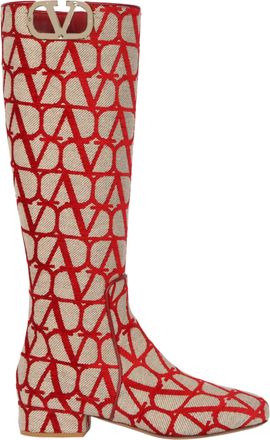 Valentino Jacquard VLogo Type Toile Iconographe Boots