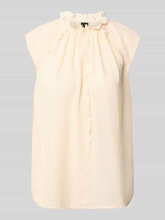 Marc Cain Blusenshirt mit R&uuml;schen und Kapp&auml;rmeln in Beige, Gr&ouml;&szlig;e 34