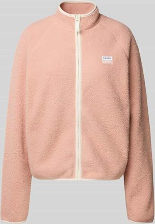 Review Sweatjacke mit Reißverschluss in Altrosa, Größe XL