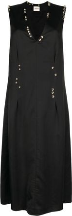 Khaite The Mello V-neck midi dress - women - Cotton/Elastane - 2 - Black