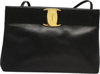 Ferragamo Tweedehands leren schoudertassen - Dames - Vintage Schoudertas - Zwart - ONE Size - Leer - Vintage