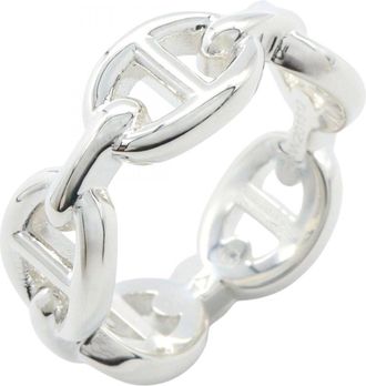 Herm&egrave;s Silver Silver 925 Band Ring (Pre-Owned)