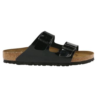 Birkenstock Arizona Birko-Flor Womens Slides Sandals - Black Patent - Size:UK 7.5