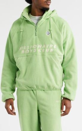 Billionaire Boys Club BB Windrunner Hooded Fleece Quarter Zip Pullover in Forest Shade at Nordstrom Rack, Size Medium