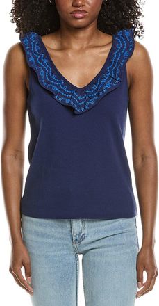 Johnny Was Mixed Media Flutter Tank