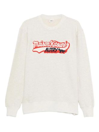 Maison Kitsuné x Autry logo-print sweatshirt - men - Cotton/Polyester - M - Grey