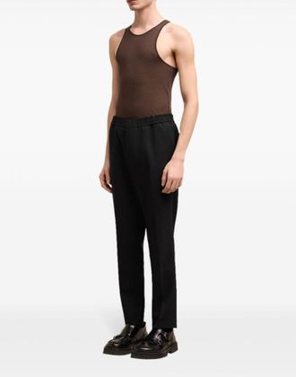Ami Mens Straight-Leg Tailored Pants Black Clothing >