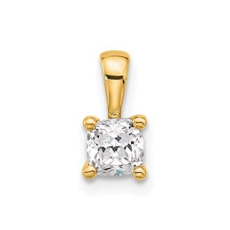 Diamond2Deal 14k Yellow Gold 1/2 Ct Cushion Cut Lab Grown Diamond Pendant