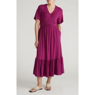 Universal Standard Ravello Liquid Jersey Midi Dress in Rothko Purple at Nordstrom, Size Xxx-Large