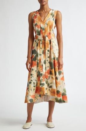 3.1 Phillip Lim Blurred Marigold Print Cotton Dress in Marigold Multi at Nordstrom Rack, Size 0