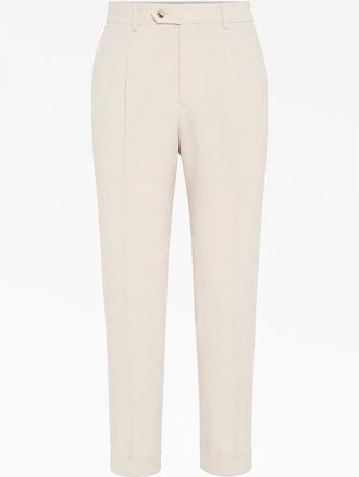 Brunello Cucinelli MenS Cherry Blossom Linen Tailored Trousers, Size 36