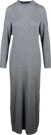 Indi & Cold Ribbed Long Knit Dress With Cozy Texture