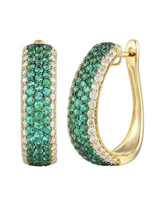 Le Vian Sustainability 14K 2.49 Ct. Tw. Diamond & Emerald Hoop Earrings