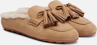Hogan Hogan H693 shearling-lined leather mules