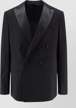 Giorgio Armani virgin wool double-breasted tuxedo blazer