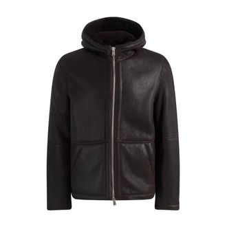 Dondup Regular-fit Shearling Jas - Heren - Leren en Su&egrave;de Jassen - Bruin - L - Leer - Jassen