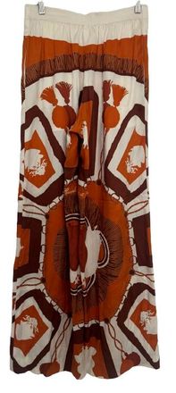 Herm&egrave;s Printed Silk Palazzo Pants Size S