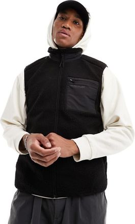 Only & Sons Only & Sons borg gilet vest in black