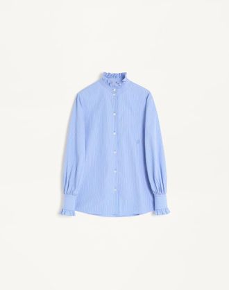 Valentino Camicia In Popeline Classic Stripe Donna IRIS LILIAC 36