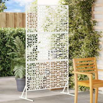 Berkfield Home Privacy Screen g&Auml;&igrave; White, 100x50x180 cm, Steel in White | Size: 100 x 50 x 180 cm