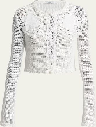 Erdem Crochet Floral Cardigan
