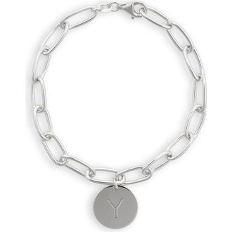 Meshmerise Initial Disc Charm Bracelet in White-Y at Nordstrom Rack