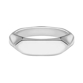 Dower & Hall Mens Long Pebble Signet Ring
