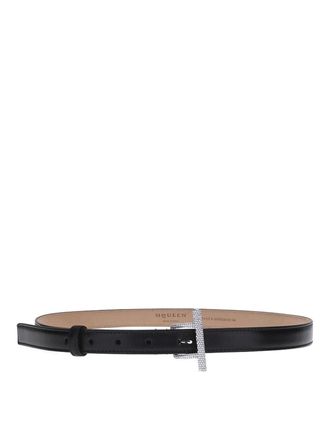 Alexander McQueen Black Leather Belt