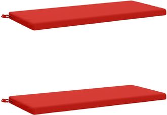 vidaXL Cojines Para Banco De 2 Piezas Soest 2 Uds. 100% Poli&eacute;ster Rojo Vidaxl