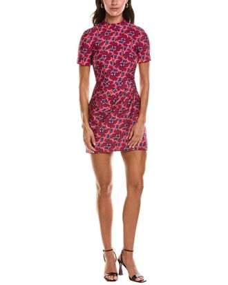 Saloni Saloni Draped Textured Waffle Mini Dress