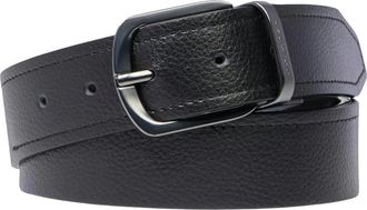 Piquadro Mens leather belt with prong buckle - Heren - Riemen - Zwart - ONE Size - Accessoires