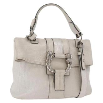 Bulgari Pre-owned Vintage Hand Bag - Dames - Vintage Handtas - Grijs - ONE Size - Leer - Vintage