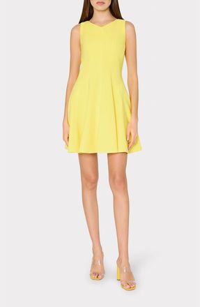 Milly Sleeveless Fit & Flare Minidress in Yellow at Nordstrom, Size 10